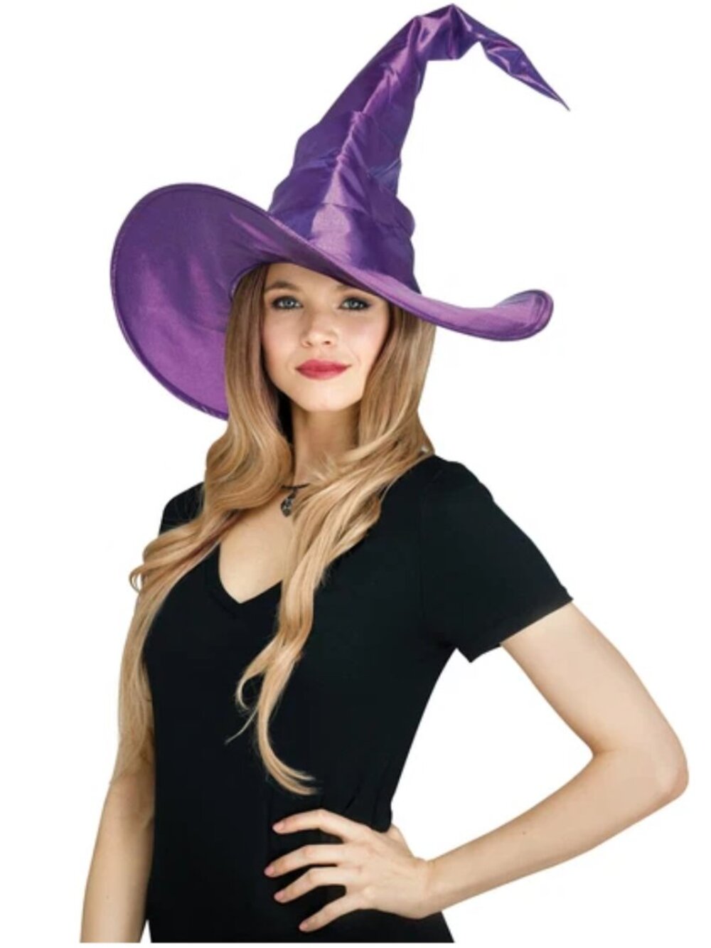 Curved Cone Witch Hat (Purple)